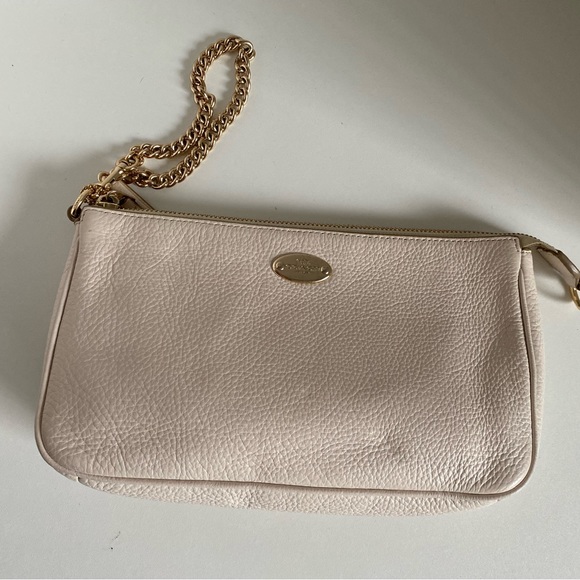 Coach Nolita with chain chalk color pebble leather purse - Picture 8 of 14